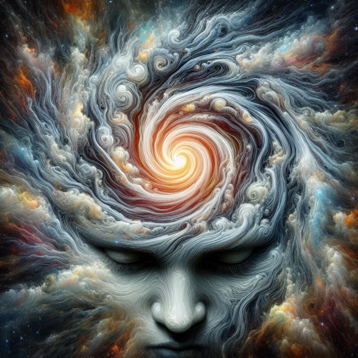 Visual metaphor for emotional vortex - depicting the spiraling nature of rumination and mental loops